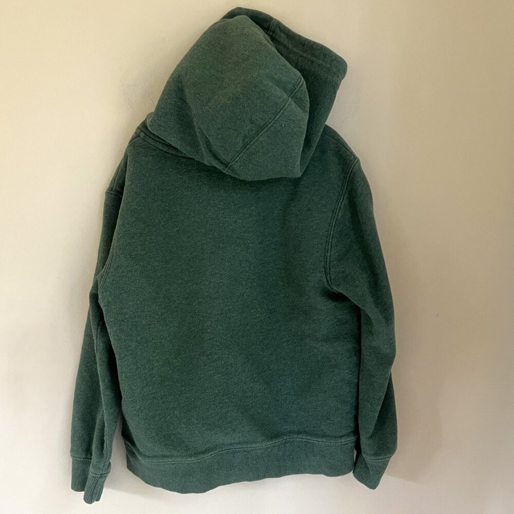 Hanna Andersson Boys Faux Shearling Lined Hoodie, Forest Green, Size 6-7 - Picture 3 of 6